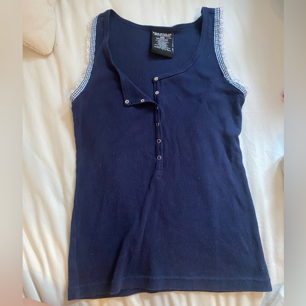 Polo Jeans Frilly Navy Blue S Top